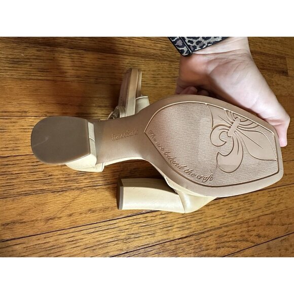 Franco Sarto Womens Dima Sandals Block Heel Beige Leather Size 8.5M (B) - Picture 7 of 8